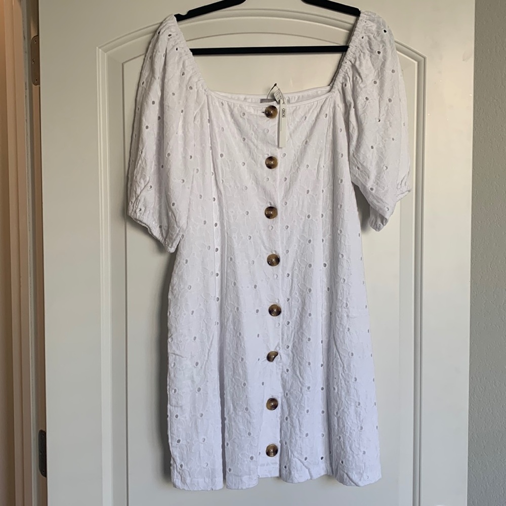 NWT ASOS White Eyelet Mini Tea Dress